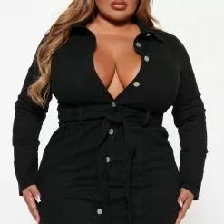 Fashion Nova Alyana Denim Maxi Dress - Black -Fashion Nova Dresses Shop 08 24 22Studio3 KS DJ 13 46 57 32 CAD1001 Black P 2581 PLUS SG