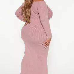Fashion Nova Kassidy Sweater Maxi Dress - Mauve -Fashion Nova Dresses Shop 08 24 22Studio3 KS DJ 15 55 11 64 SK0408 Mauve 0162 PLUS PB
