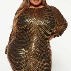 Fashion Nova Moonlight Sequin Midi Dress - Gold -Fashion Nova Dresses Shop 08 24 22Studio3 KS DJ 16 02 18 67 2004FN Gold 0187 PLUS PB