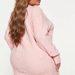 Fashion Nova Hearts Eyes Sweater Mini Dress - Pink -Fashion Nova Dresses Shop 08 24 22Studio4 ME KP 11 13 07 28 D8130C Pink 5782 PLUS EH