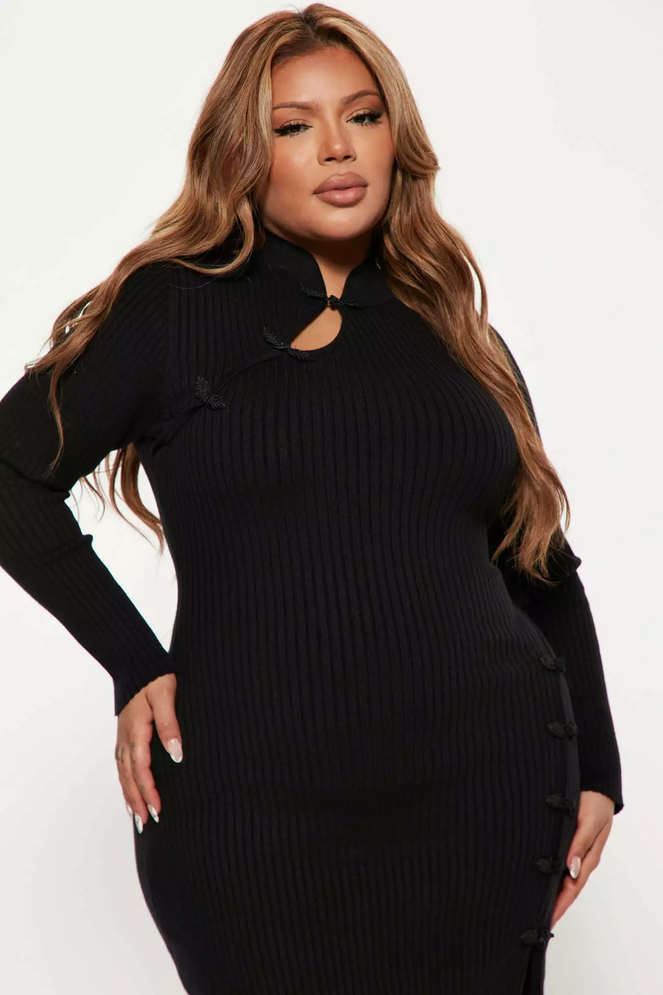 Fashion Nova Adina Sweater Midi Dress - Black 7 Fashion Nova Adina Sweater Midi Dress - Black - Image 5