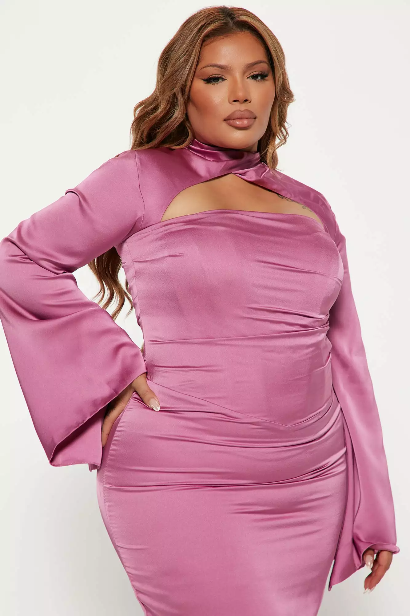 Fashion Nova Sweet Sultry Satin Midi Dress - Orchid 8 Fashion Nova Sweet Sultry Satin Midi Dress - Orchid - Image 6