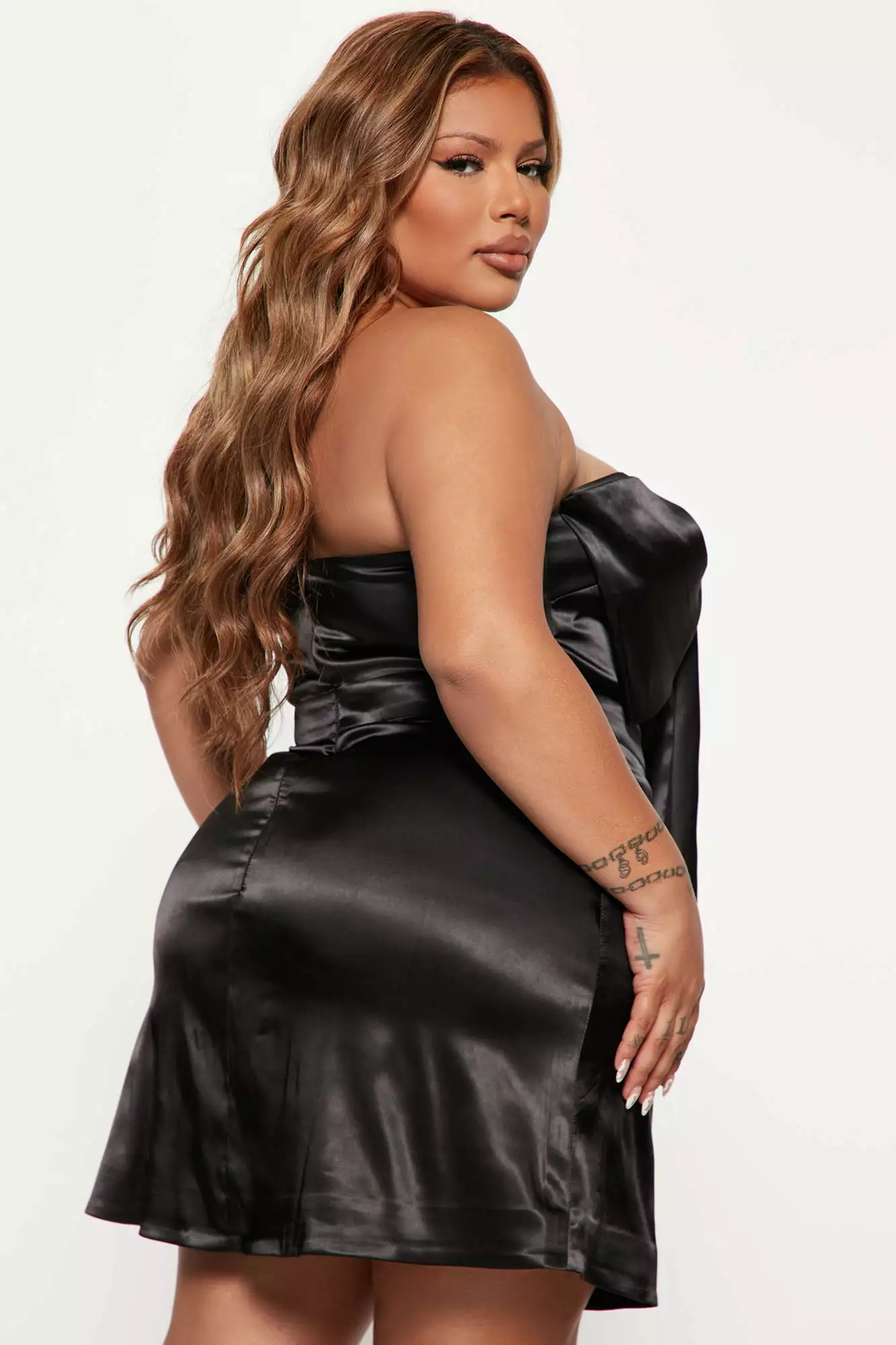 Fashion Nova Take A Bow Satin Mini Dress - Black 9 Fashion Nova Take A Bow Satin Mini Dress - Black - Image 7