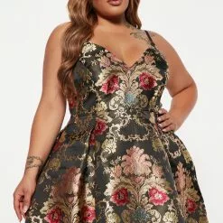 Fashion Nova Elizabeth Mini Dress - Black/combo -Fashion Nova Dresses Shop 08 24 22Studio4 ME KP 15 40 12 71 ED3484FN Blackcombo 6185 PLUS SG