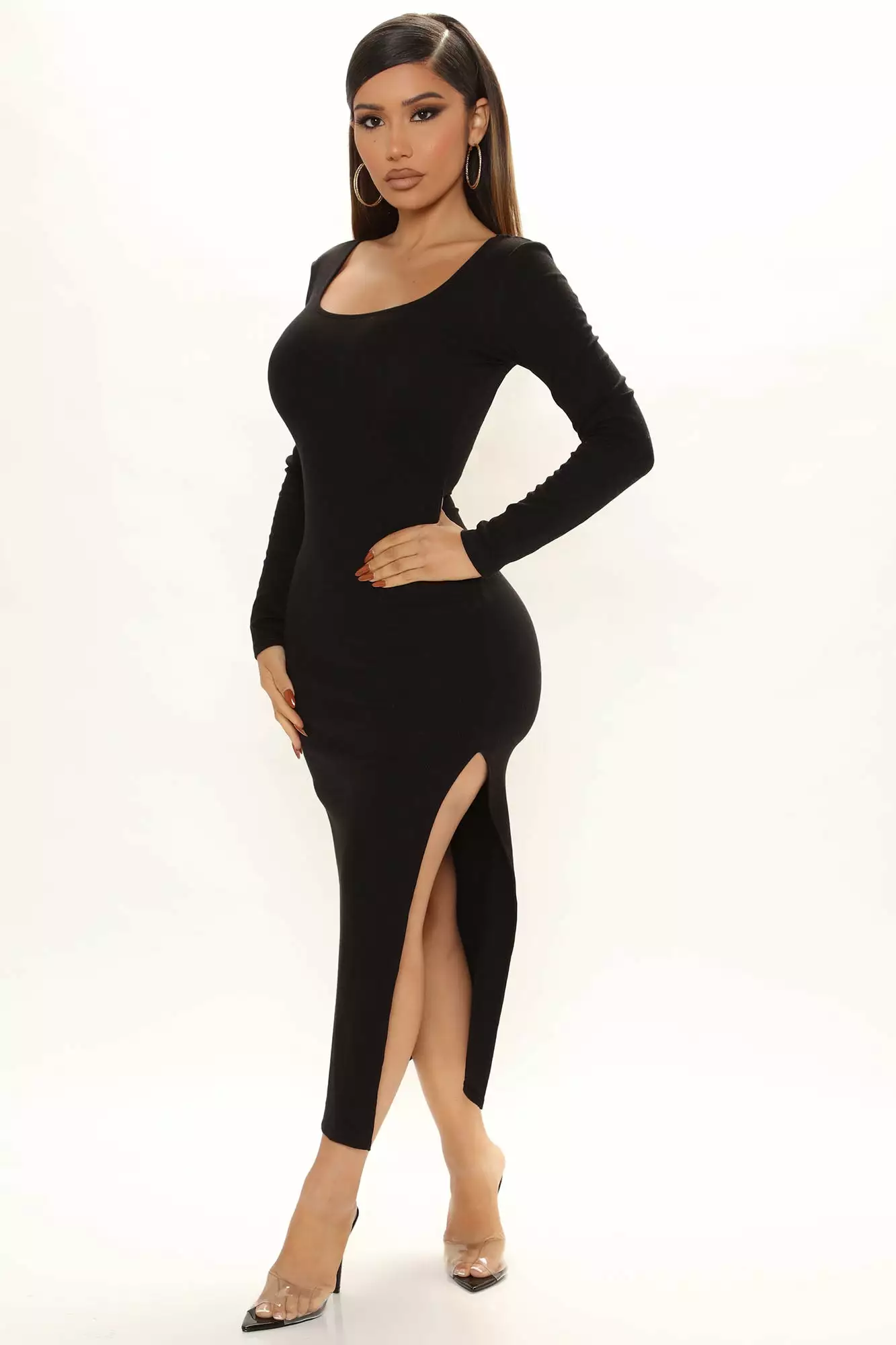 Fashion Nova Helena Ribbed Maxi Dress - Black 3 Fashion Nova Helena Ribbed Maxi Dress - Black
