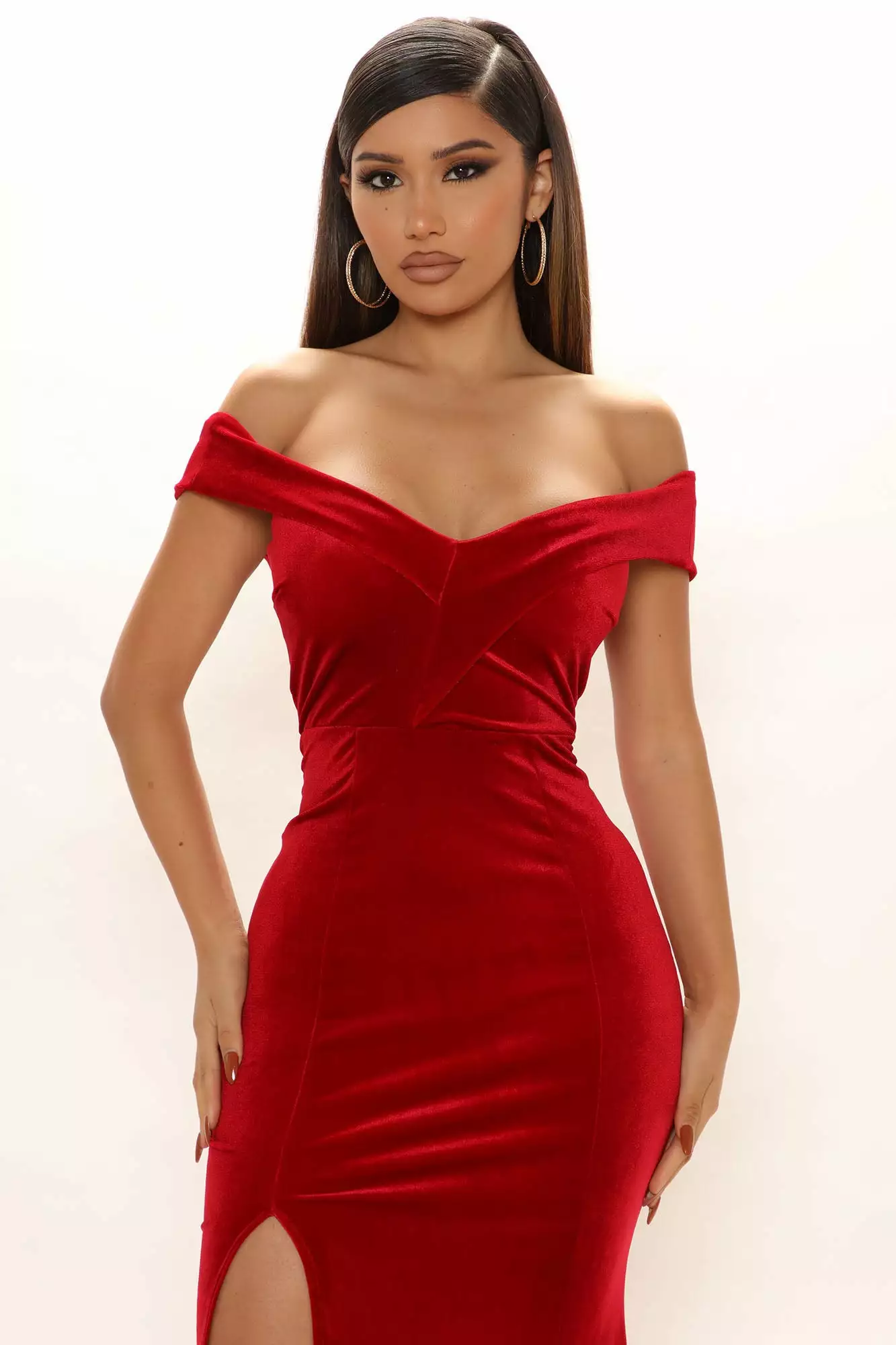 Fashion Nova Joyous Nights Velvet Maxi Dress - Red 4 Fashion Nova Joyous Nights Velvet Maxi Dress - Red - Image 2