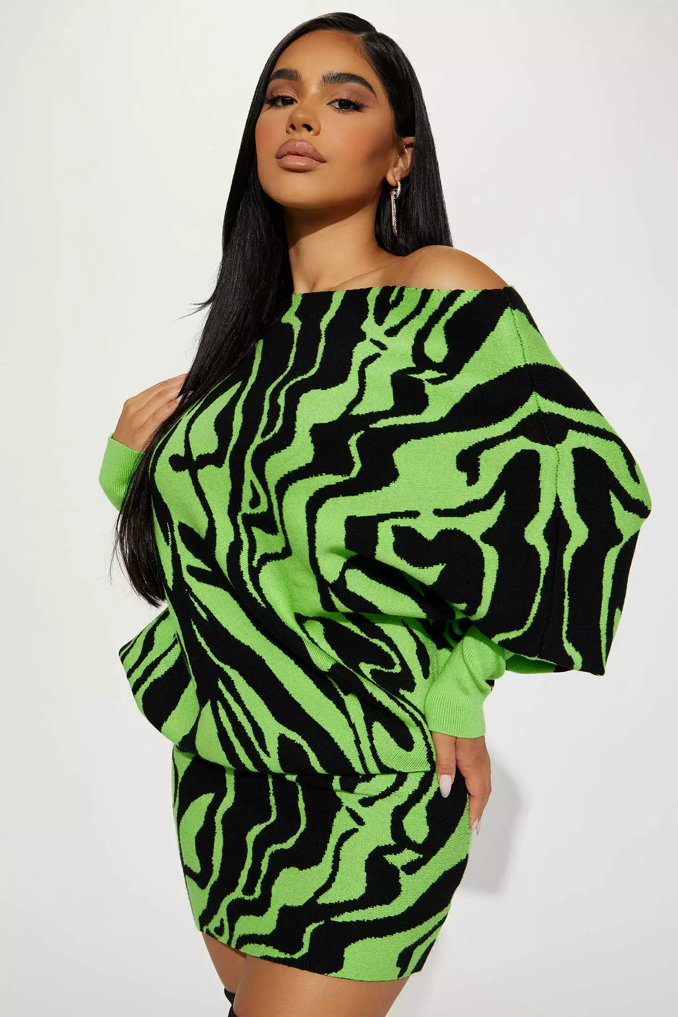 Fashion Nova Kasey Sweater Mini Dress - Black/combo 5 Fashion Nova Kasey Sweater Mini Dress - Black/combo - Image 3