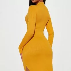 Fashion Nova Heather Ribbed Midi Dress - Mustard 7 Fashion Nova Heather Ribbed Midi Dress - Mustard -Fashion Nova Dresses Shop 08 25 22Studio2 KS IM 10 30 34 3 RD47718L Mustard 0688 PB
