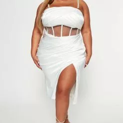 Fashion Nova Champagne Shower Satin Midi Dress - White -Fashion Nova Dresses Shop 08 25 22Studio4 DD KP 10 49 21 10 bd3016 White 6335 PLUS PB