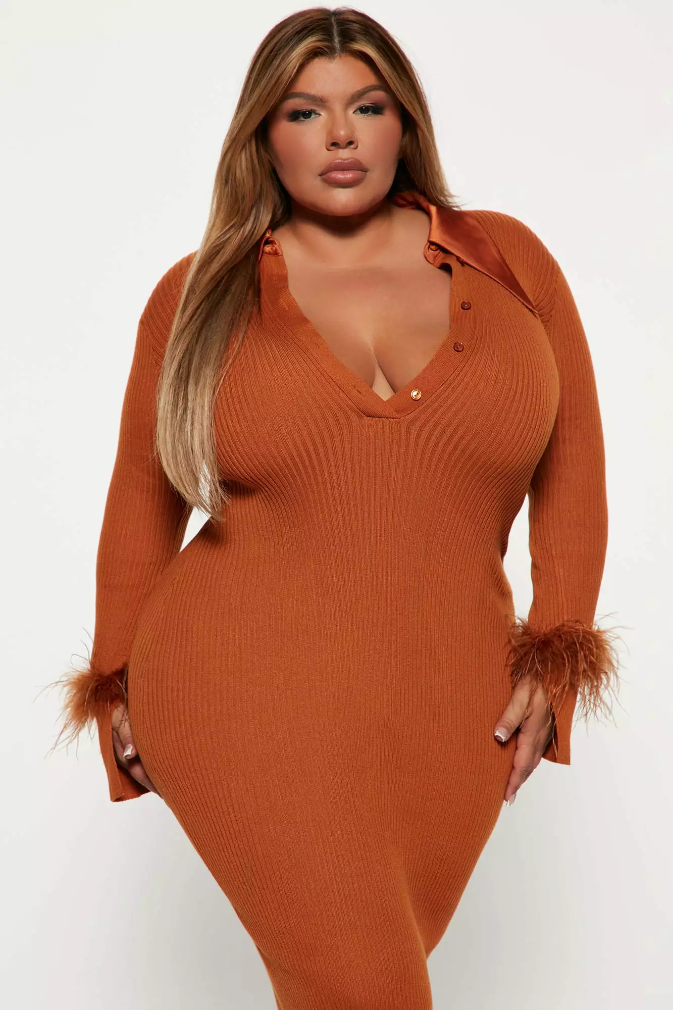 Fashion Nova Raelynn Sweater Midi Dress - Rust 7 Fashion Nova Raelynn Sweater Midi Dress - Rust - Image 5