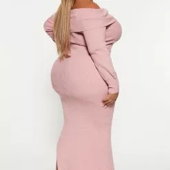 Fashion Nova Stormy Sweater Maxi Dress - Pink -Fashion Nova Dresses Shop 08 25 22Studio4 DD KP 15 59 00 69 MD6495A Pink 6833 PLUS ES