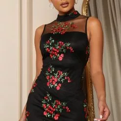 Fashion Nova Italian Dreams Embroidered Gown - Black/combo -Fashion Nova Dresses Shop 08 25 22Studio7 ME DJ 14 23 23 50 D50203C Blackcombo 1134 ES