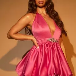 Fashion Nova Reanne Satin Mini Dress - Hot Pink 7 Fashion Nova Reanne Satin Mini Dress - Hot Pink -Fashion Nova Dresses Shop 08 25 22 HOMECOMING RT 15 49 11 67 BD3004 HotPink 4665 EH WG
