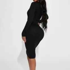 Fashion Nova Mallorie Ribbed Midi Dress - Black -Fashion Nova Dresses Shop 08 26 22Studio1 RM RL 11 42 00 3 RD47761L Black 8716 EH