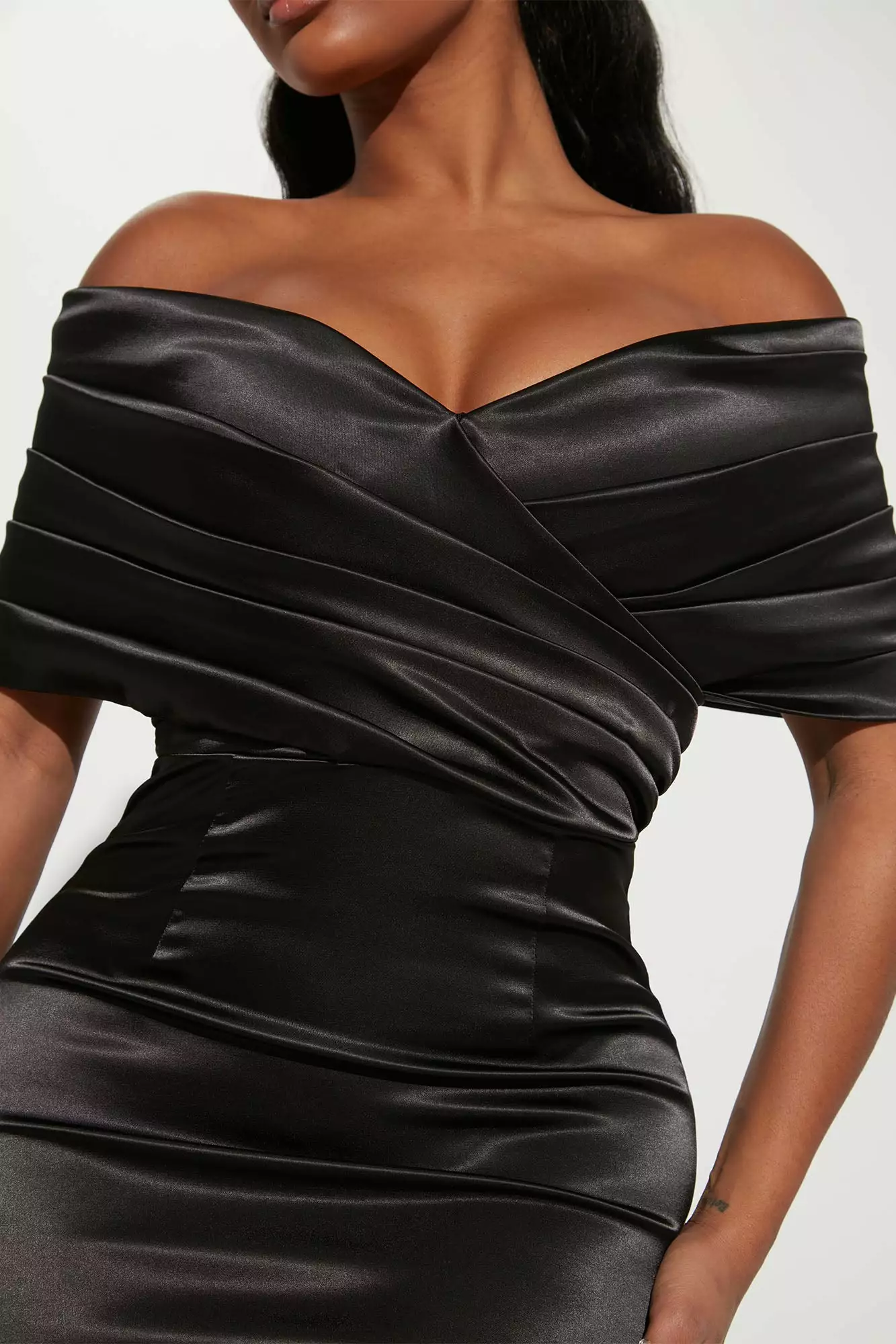 Fashion Nova She's Elegant Satin Midi Dress - Black 5 Fashion Nova She's Elegant Satin Midi Dress - Black - Image 3