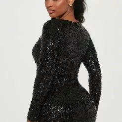 Fashion Nova Feel Alive Sequin Mini Dress - Black -Fashion Nova Dresses Shop 08 26 22Studio2 RT AC 11 45 23 19 FN18969D Black 0465 PB