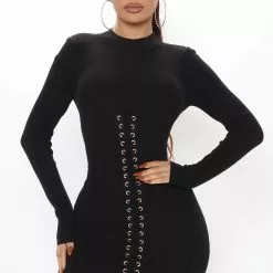 Fashion Nova Setting The Tone Mini Dress - Black -Fashion Nova Dresses Shop 08 27 21Set2 DM ES 10 28 23 17 G031 Black 0172 MH