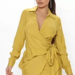 Fashion Nova It's Happy Hour Mini Dress - Mustard -Fashion Nova Dresses Shop 08 27 21Set2 DM ES 11 55 31 39 FL21A401 Mustard 0368 EH