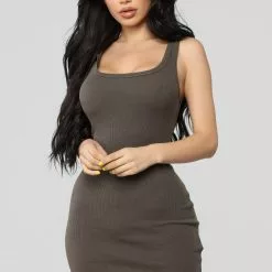 Fashion Nova One of the Boys Dress - Olive