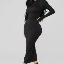 Fashion Nova Full Coverage Maxi Dress - Black