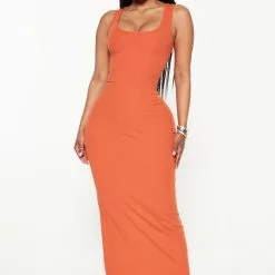 Fashion Nova Mulberry Street Maxi Dress - Rust
