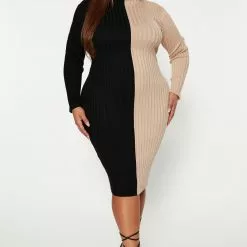 Fashion Nova Split Into Two Sweater Midi Dress - Black/combo -Fashion Nova Dresses Shop 08 29 22Studio4 KS AC 15 24 22 58 RDAE6842FN Blackcombo 8166 PLUS JB