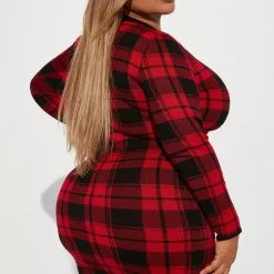Fashion Nova Places To Be Plaid Mini Dress - Red/Black -Fashion Nova Dresses Shop 08 30 22Studio2 KS AC 15 33 40 51 J3H0436S RedBlack 0877 PLUS ES