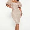 Fashion Nova God's Gift Sequin Midi Dress - Rose Gold -Fashion Nova Dresses Shop 08 30 22Studio3 ME RL 14 05 47 19 9188MDP2 RoseGold 0377 PB