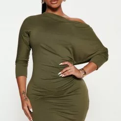 Fashion Nova Trina Mini Dress - Olive