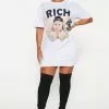 Fashion Nova Forever Rich T-Shirt Dress - White -Fashion Nova Dresses Shop 08 30 22Studio4 DD DJ 15 44 44 69 D1424 White 8791 JB