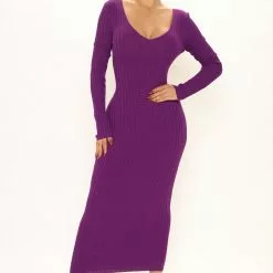 Fashion Nova Kallan Knit Dress - Purple