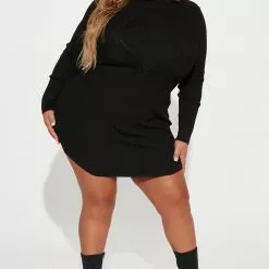 Fashion Nova Cold As Ice Sweater Mini Dress - Black -Fashion Nova Dresses Shop 08 31 22Studio1 RD DJ 11 18 04 6 RDAE7200FN Black 10105 JB PLUS