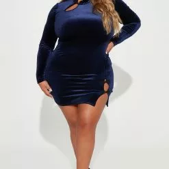 Fashion Nova Vixen Velvet Mini Dress - Navy -Fashion Nova Dresses Shop 08 31 22Studio1 RD DJ 11 43 52 11 GD2654 Navy 10156 ES PLUS