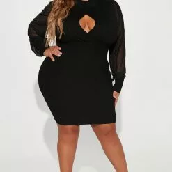Fashion Nova Zayna Sweater Mini Dress - Black -Fashion Nova Dresses Shop 08 31 22Studio1 RD DJ 11 46 10 13 RDAE6912FN Black 10163 ES PLUS