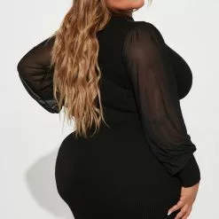 Fashion Nova Zayna Sweater Mini Dress - Black -Fashion Nova Dresses Shop 08 31 22Studio1 RD DJ 11 46 22 13 RDAE6912FN Black 10168 ES PLUS