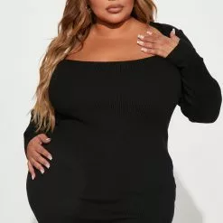 Fashion Nova In The Name Of Love Sweater Midi Dress - Black 12 Fashion Nova In The Name Of Love Sweater Midi Dress - Black -Fashion Nova Dresses Shop 08 31 22Studio1 RD DJ 12 10 28 18 YLD4147FN Black 10218 JB PLUS