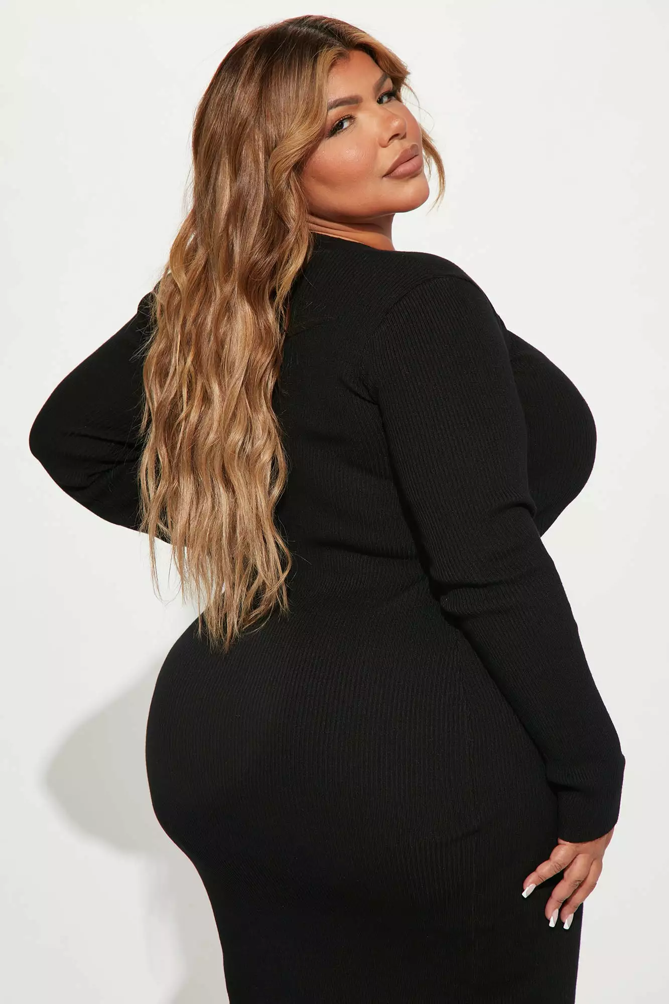 Fashion Nova In The Name Of Love Sweater Midi Dress - Black 8 Fashion Nova In The Name Of Love Sweater Midi Dress - Black - Image 6