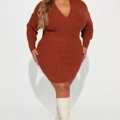 Fashion Nova Zairah Sweater Mini Dress - Camel -Fashion Nova Dresses Shop 08 31 22Studio1 RD DJ 14 04 42 28 D2467FN Camel 10299 JB PLUS