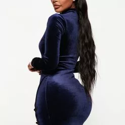 Fashion Nova Vixen Velvet Mini Dress - Navy -Fashion Nova Dresses Shop 08 31 22Studio3 ME RL 15 59 33 33 GD2654 Navy 0904 EH