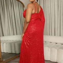 Fashion Nova Pretty Woman Sequin Maxi Gown - Red -Fashion Nova Dresses Shop 08 31 22Studio4 KS KP 11 17 07 25 2150P1 Red 5039 PLUS KS