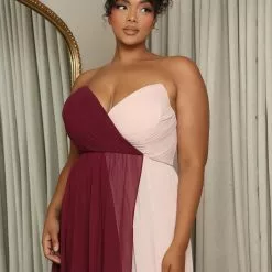 Fashion Nova Angel Smiles Maxi Dress - Wine/combo -Fashion Nova Dresses Shop 08 31 22Studio4 KS KP 13 47 53 37 MF2444 Winecombo 5151 PLUS ES