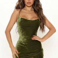 Fashion Nova Love You Mean It Velvet Maxi Dress - Olive -Fashion Nova Dresses Shop 09 01 21Studio5 CE 10 24 22 20 DR1671 Olive 4665 DC