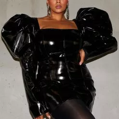 Fashion Nova The Drama Faux Leather Mini Dress - Black -Fashion Nova Dresses Shop 09 01 22FallEditorial CE 16 12 16 Look 9 0546 WG MH