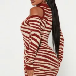 Fashion Nova Wild Soul Sweater Mini Dress - Rust/combo -Fashion Nova Dresses Shop 09 01 22Studio4 KJ IM 09 43 08 3 MD8118 Rustcombo 9230 JB