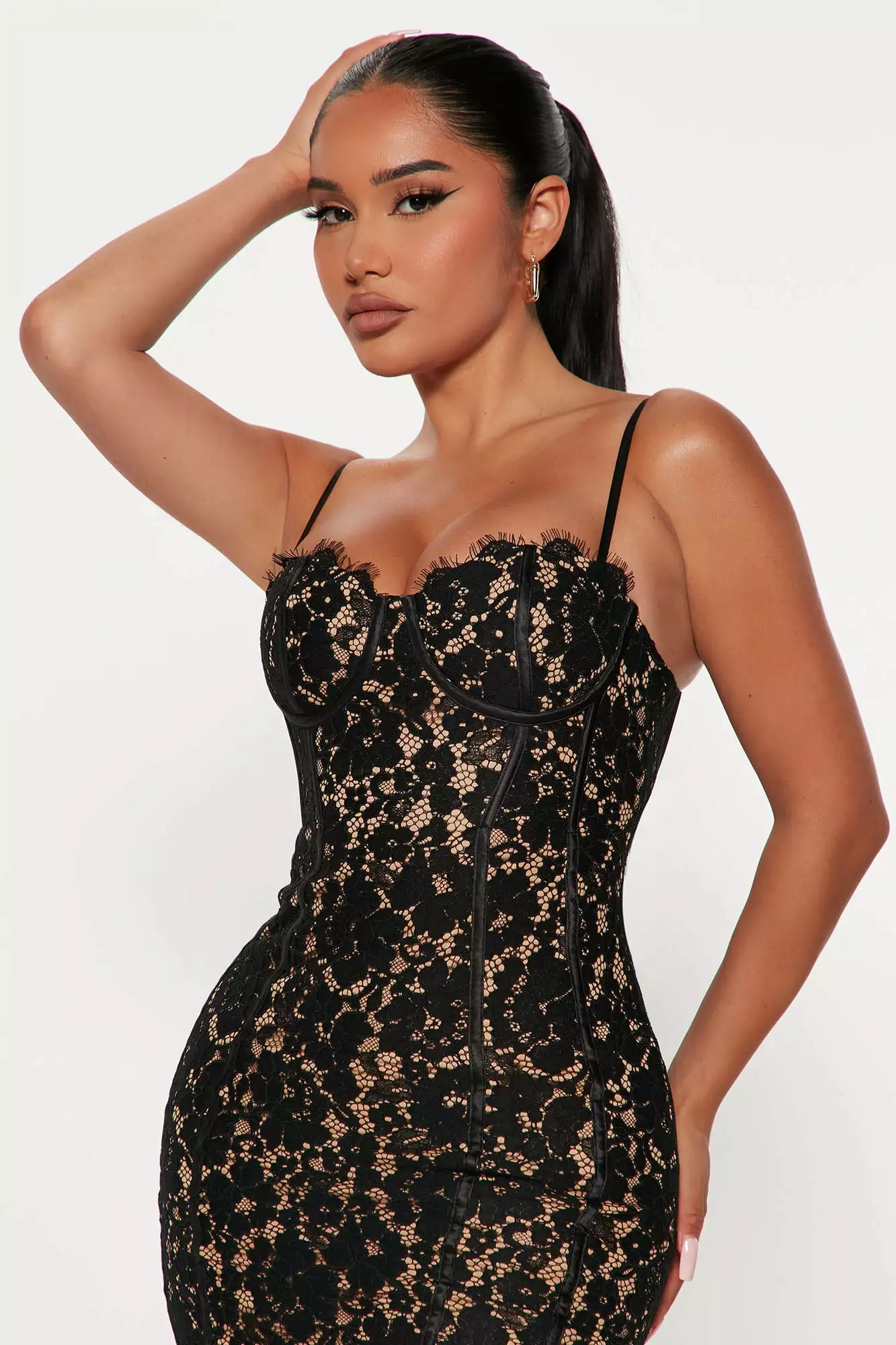 Fashion Nova Lady In Lace Midi Dress - Black 4 Fashion Nova Lady In Lace Midi Dress - Black - Image 2