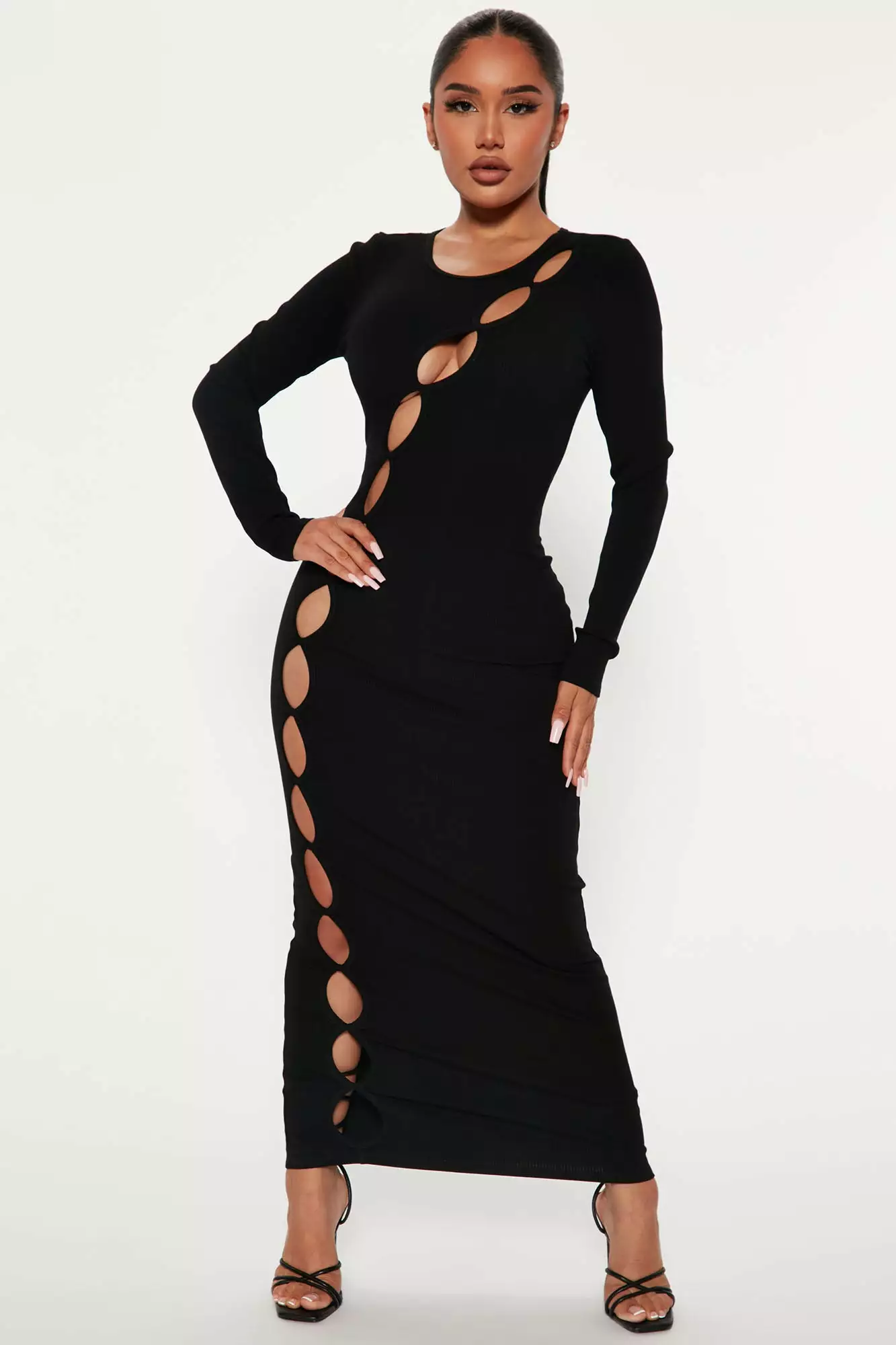 Fashion Nova Cutting Edge Thick Rib Maxi Dress - Black 3 Fashion Nova Cutting Edge Thick Rib Maxi Dress - Black