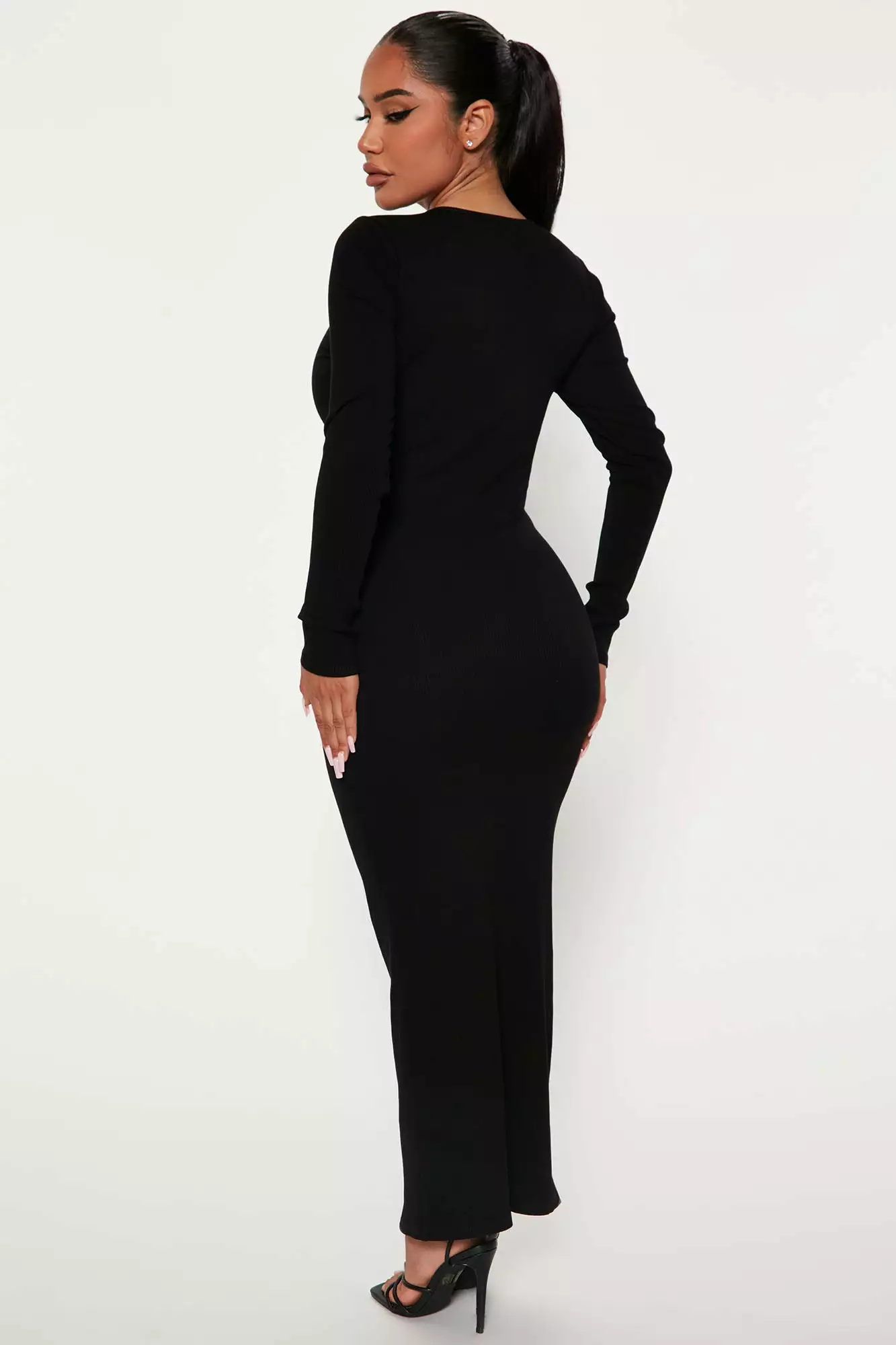 Fashion Nova Cutting Edge Thick Rib Maxi Dress - Black 5 Fashion Nova Cutting Edge Thick Rib Maxi Dress - Black - Image 3