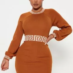 Fashion Nova Like You Mean It Midi Dress - Mustard/combo