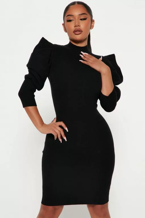 Fashion Nova Flirty Fun Sweater Mini Dress - Black -Fashion Nova Dresses Shop 09 01 22Studio4 KJ IM 10 52 04 21 LD3666B Black 9526 ES