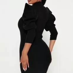 Fashion Nova Flirty Fun Sweater Mini Dress - Black -Fashion Nova Dresses Shop 09 01 22Studio4 KJ IM 10 52 25 21 LD3666B Black 9530 ES